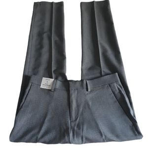 New Reaction Kenneth Cole 30x32 Flex Waist Slim Tic Weave Grey Flat Front Pants